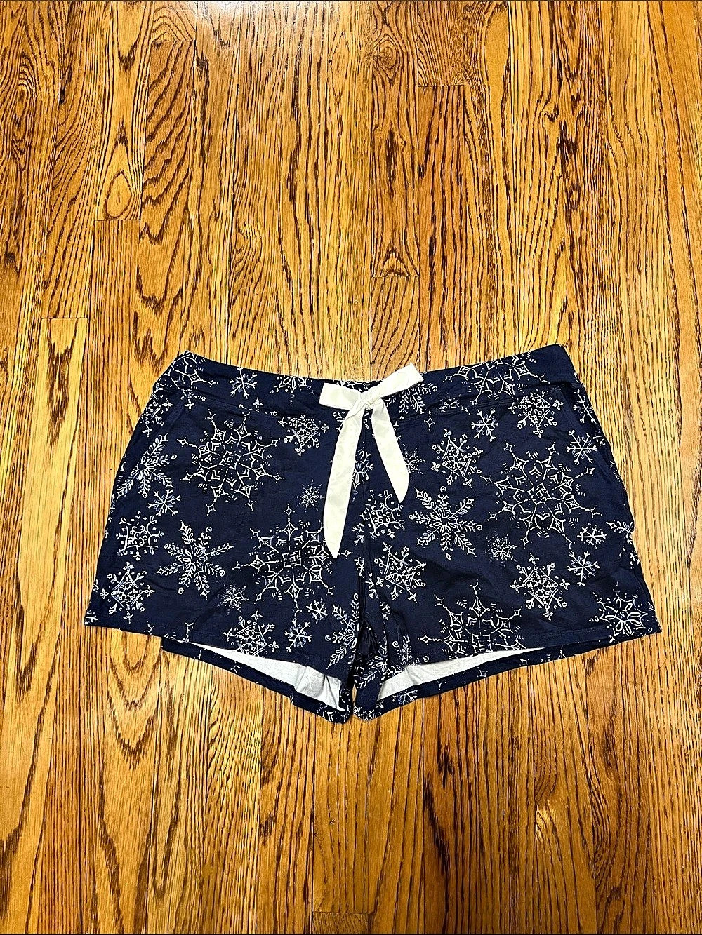 Soma Floral Drawstring Shorts in Blue & White Size XL